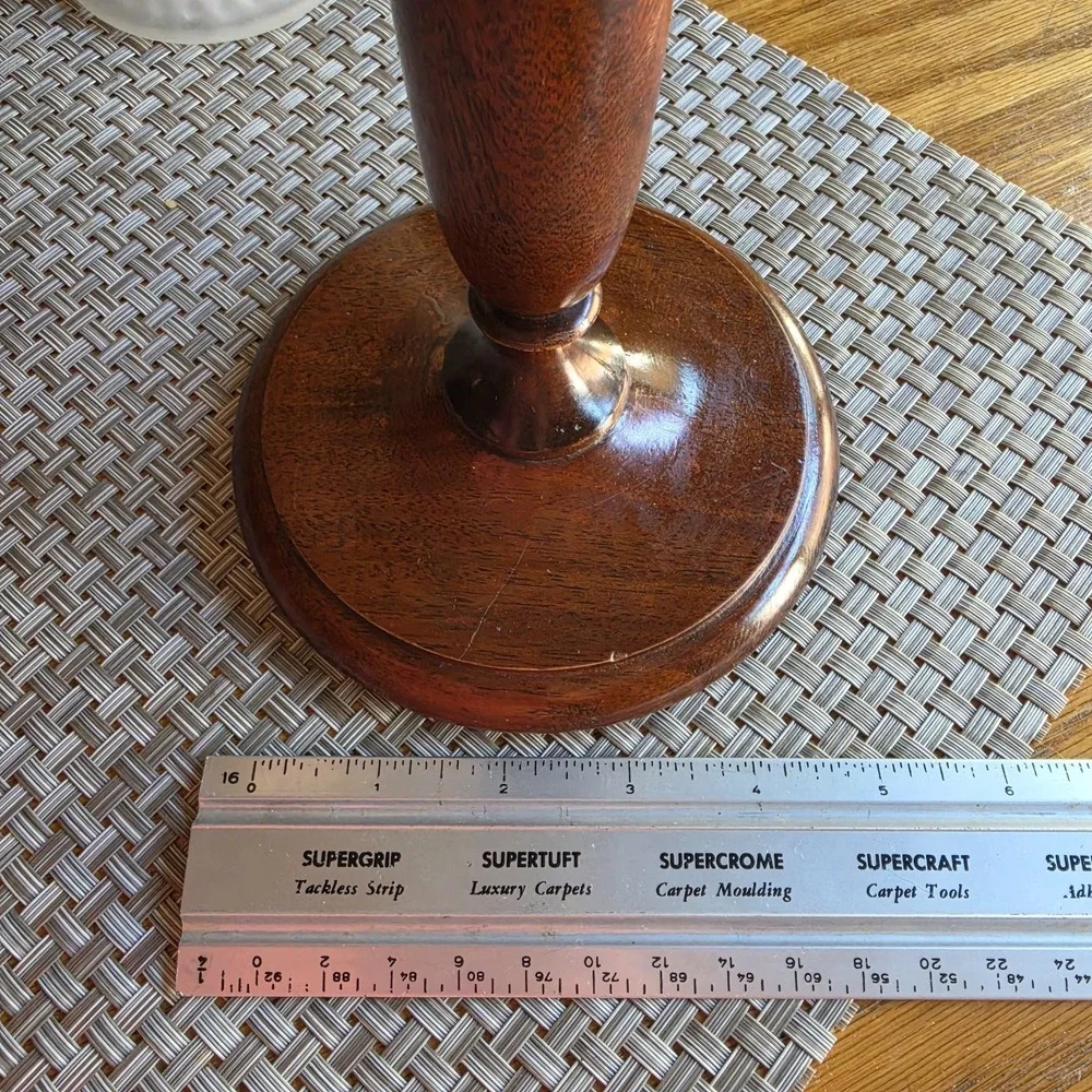 Vintage Wooden Taper Candle Holder Turned Wood Candlestick Primitive Farmhouse